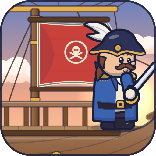 Skyward Plunder app icon: a sky-pirate captain on the deck of an airship